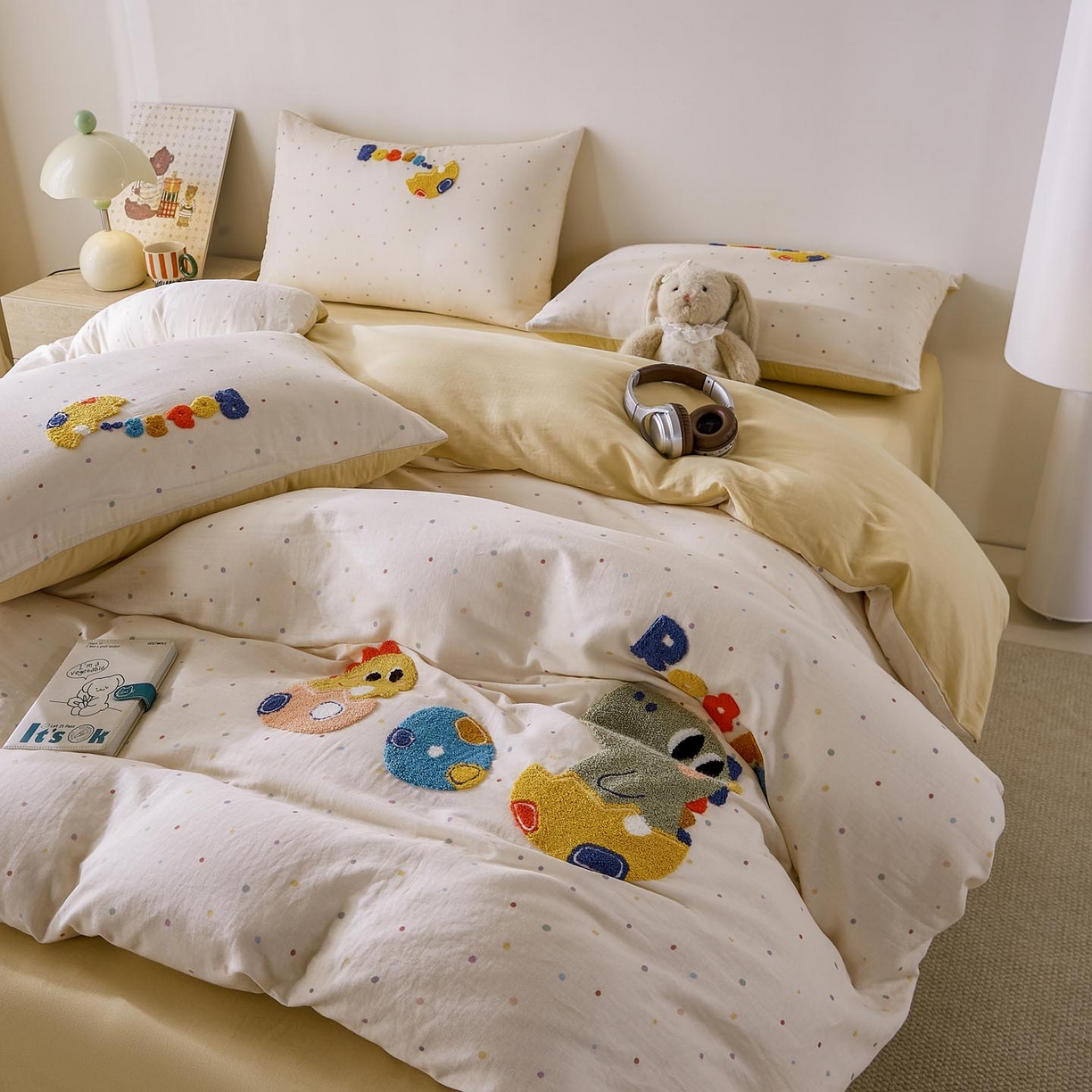 91家纺网 家纺一手货源 找家纺 帅露家纺 2026新款A类全棉纯棉双层纱毛巾绣四件套 好伙伴