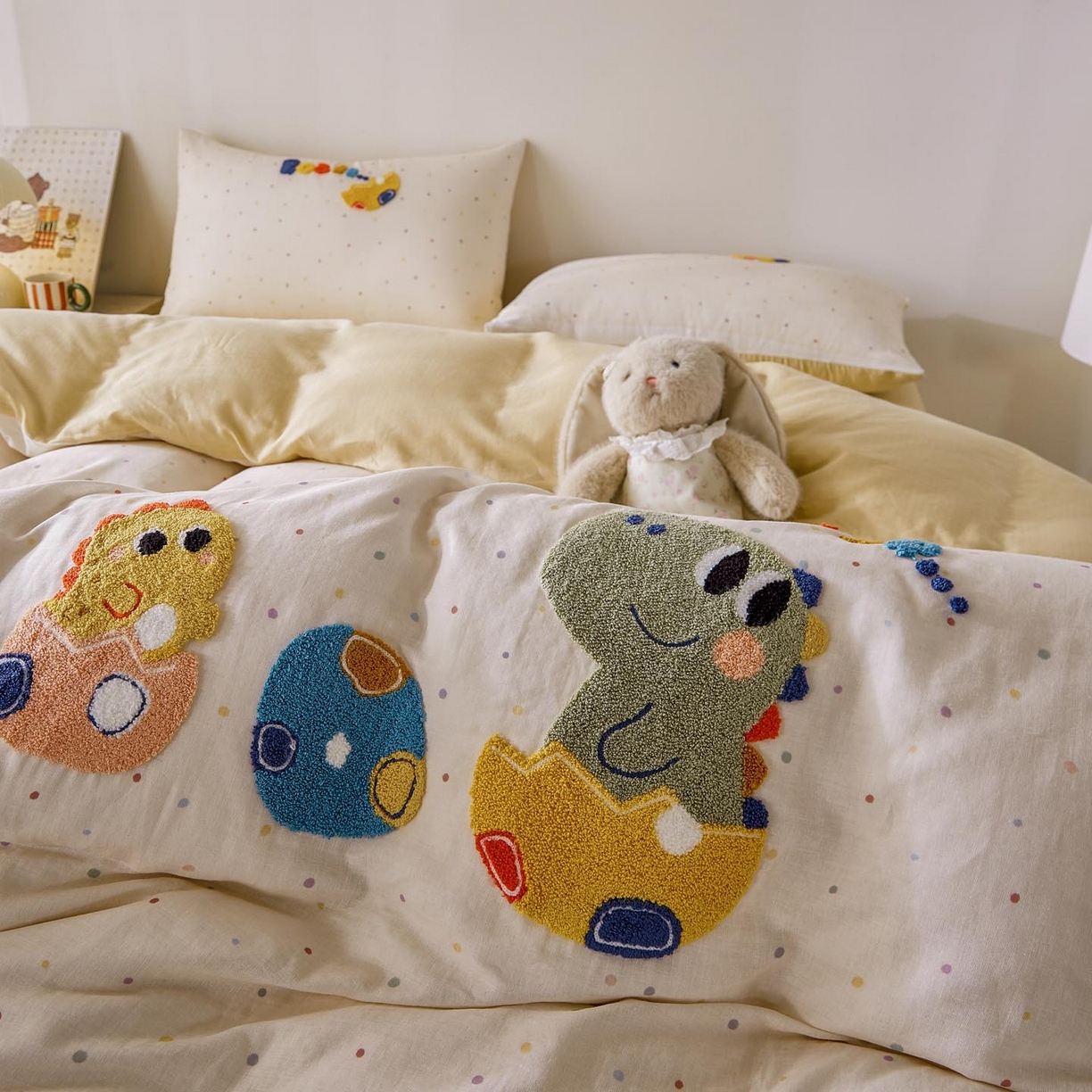 91家纺网 家纺一手货源 找家纺 帅露家纺 2026新款A类全棉纯棉双层纱毛巾绣四件套 好伙伴