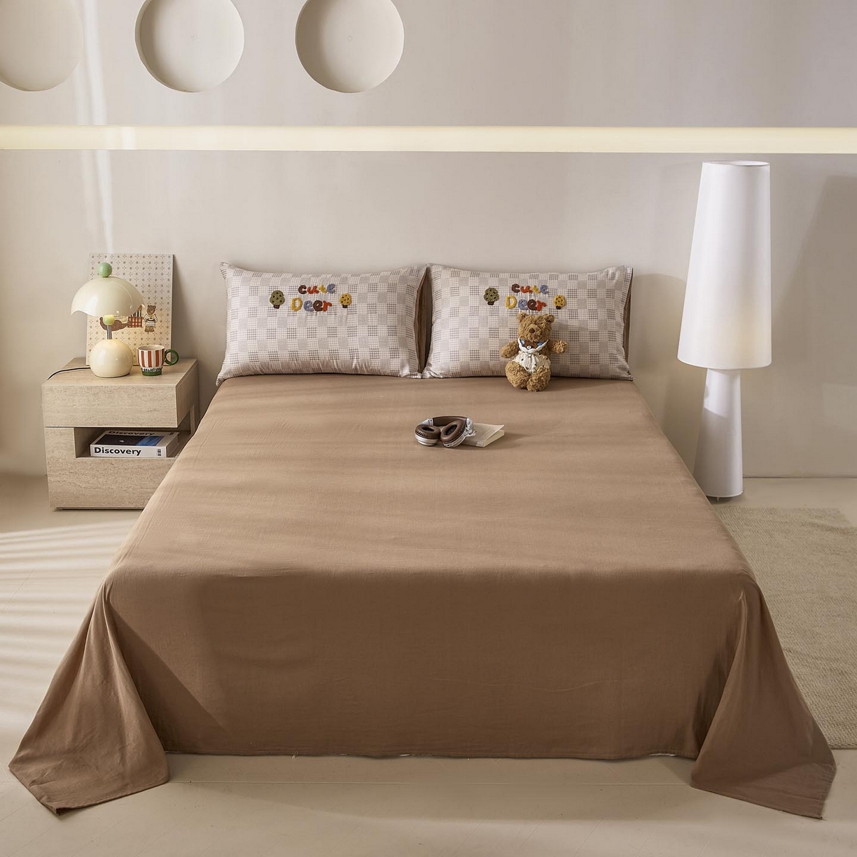 91家纺网 家纺一手货源 找家纺 帅露家纺 2026新款A类全棉纯棉双层纱毛巾绣四件套 鹿林