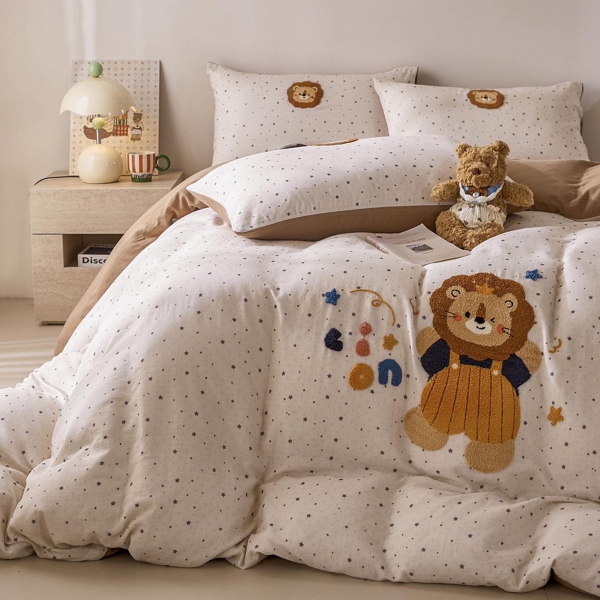 91家纺网 家纺一手货源 找家纺 帅露家纺 2026新款A类全棉纯棉双层纱毛巾绣四件套 王者归来