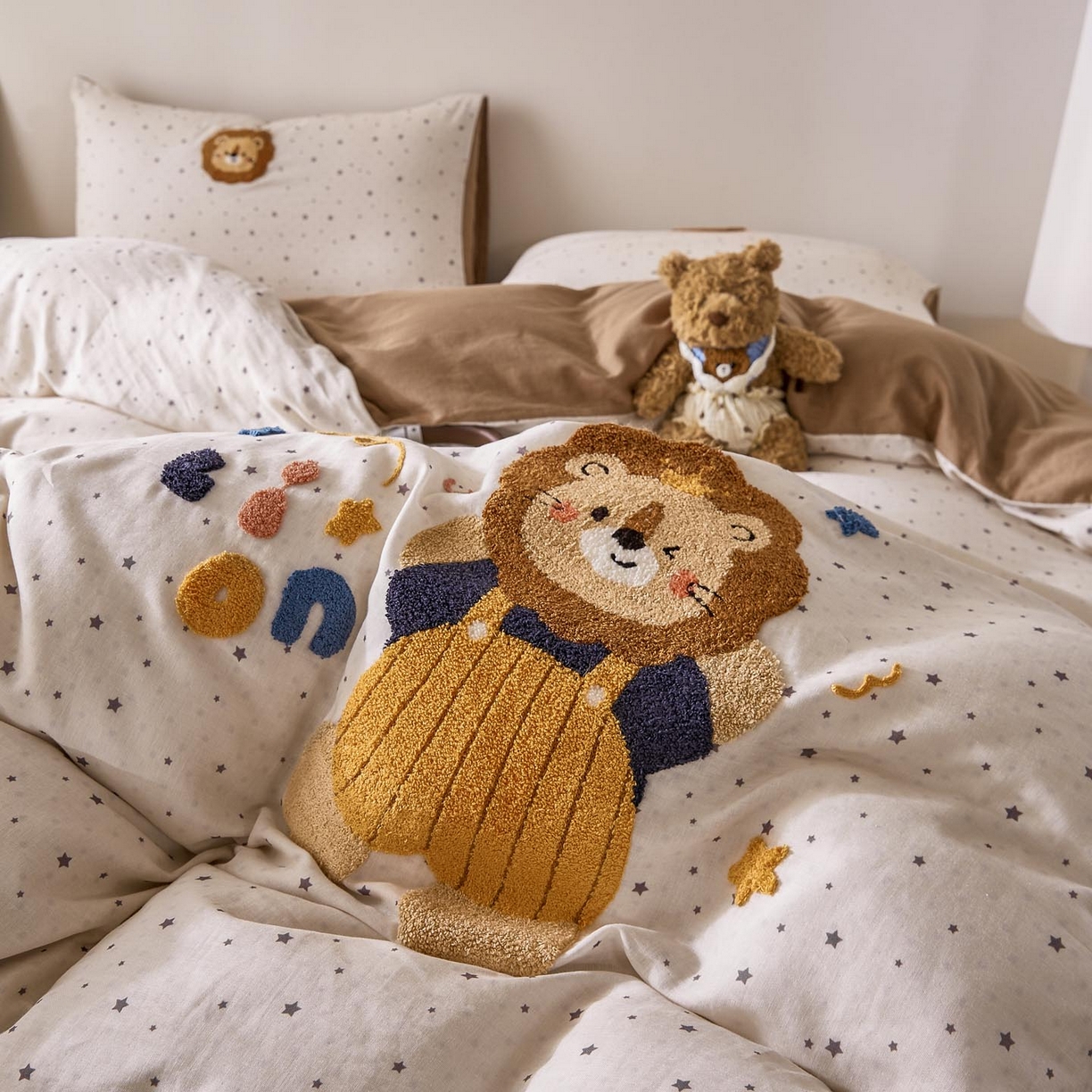 91家纺网 家纺一手货源 找家纺 帅露家纺 2026新款A类全棉纯棉双层纱毛巾绣四件套 王者归来