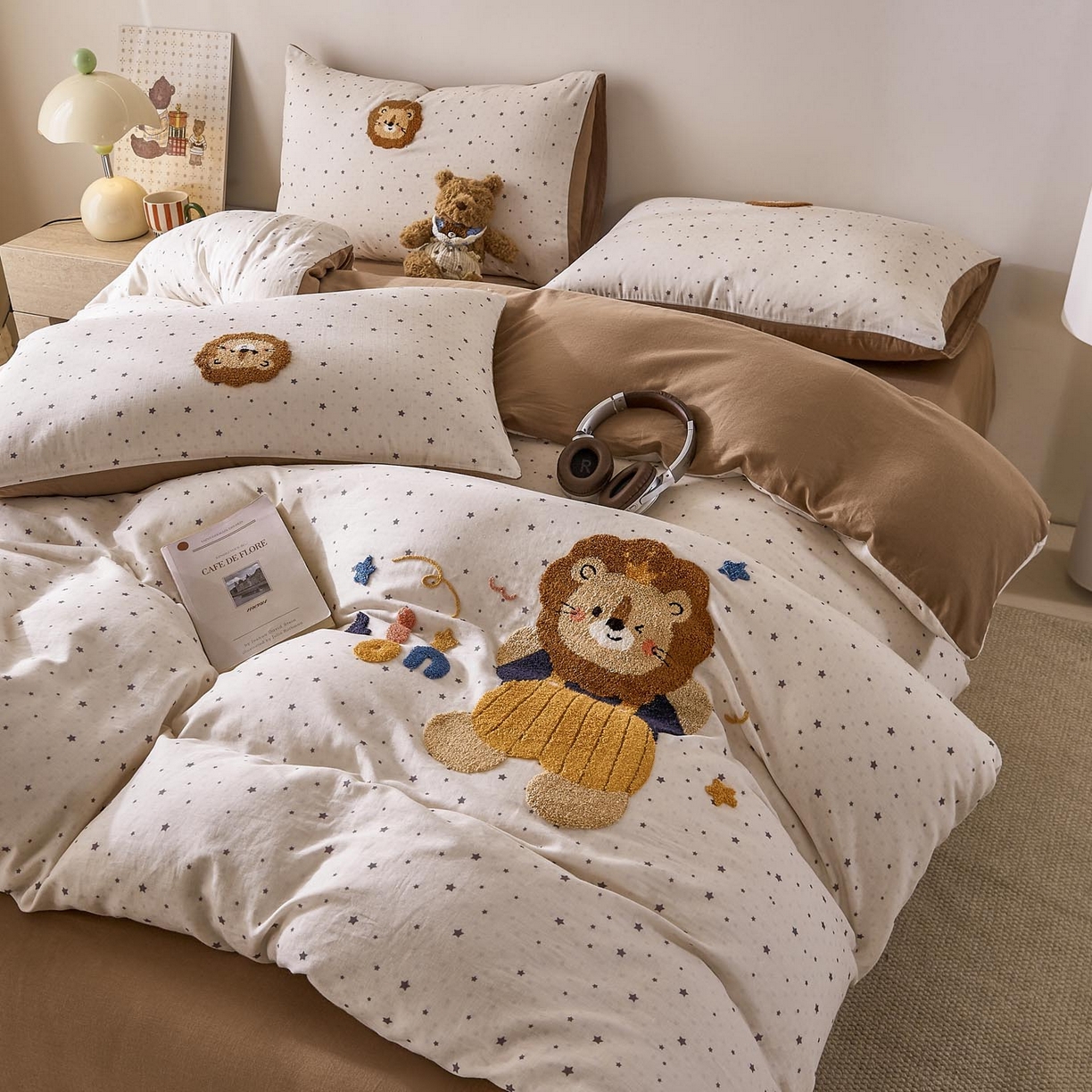 91家纺网 家纺一手货源 找家纺 帅露家纺 2026新款A类全棉纯棉双层纱毛巾绣四件套 王者归来