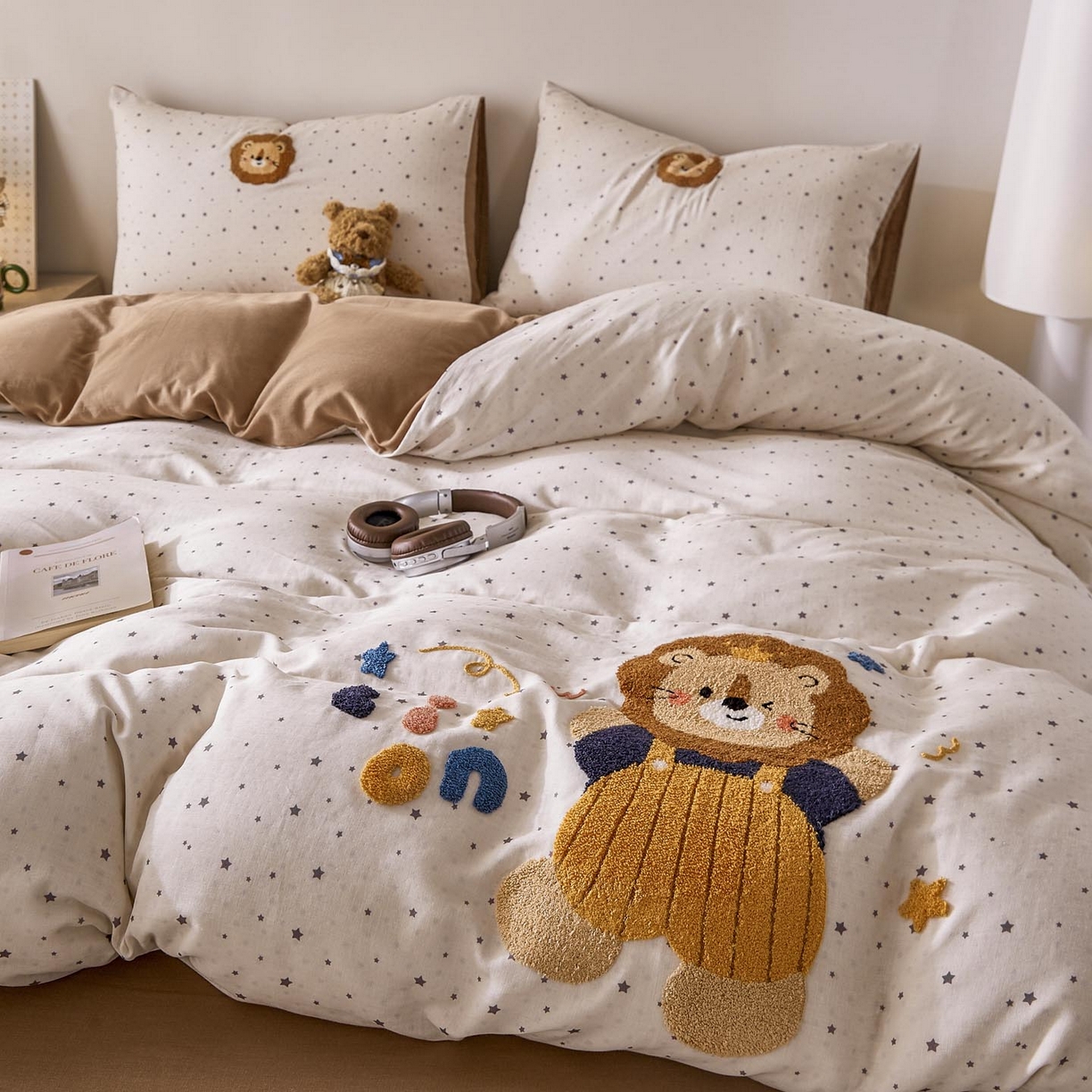 91家纺网 家纺一手货源 找家纺 帅露家纺 2026新款A类全棉纯棉双层纱毛巾绣四件套 王者归来