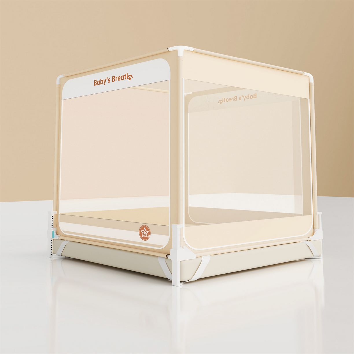 91家纺网 家纺一手货源 找家纺 （总）佳梦家纺 2026春夏新款护栏级防摔坐床蚊帐Baby系列