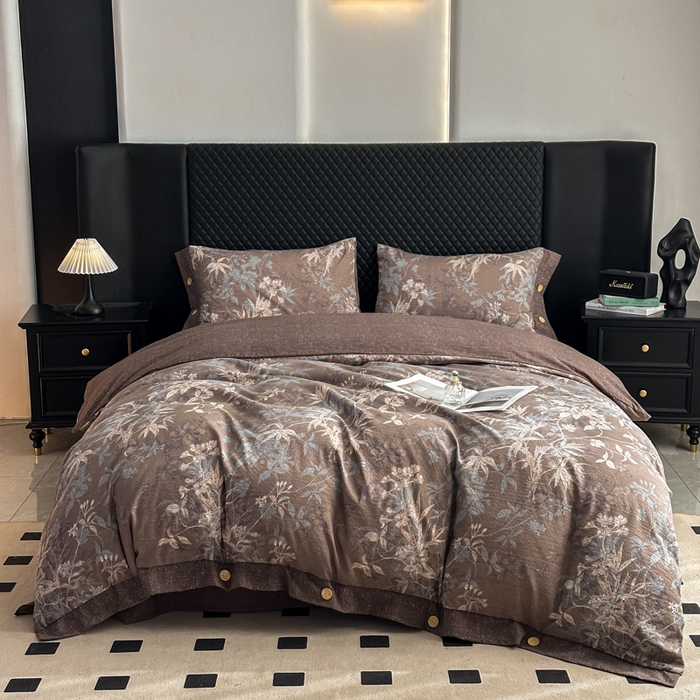 91家纺网 家纺一手货源 找家纺 （总）晚爱家纺（原晚安家居） 2026新款加厚双层纱原麻纽扣款四件套