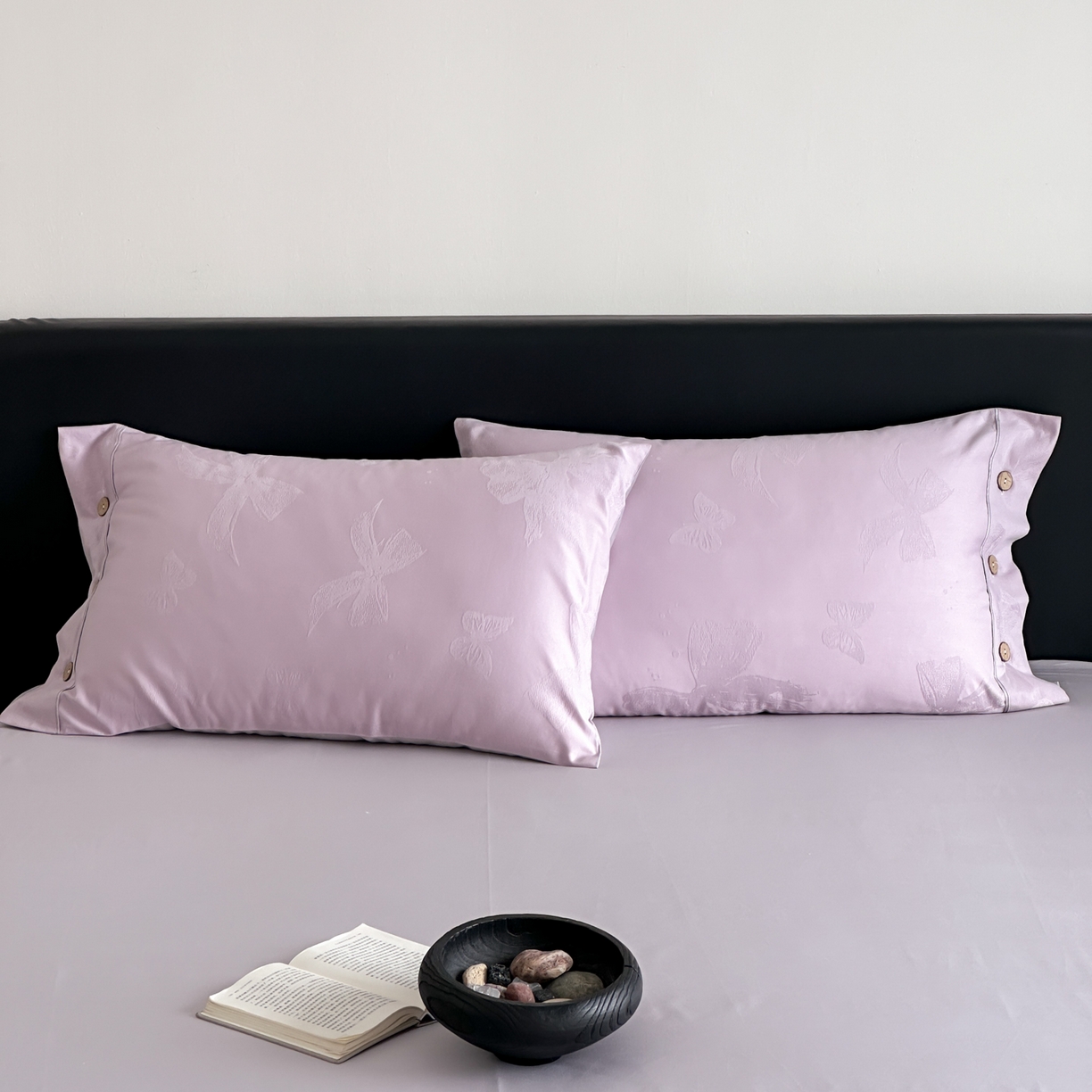 91家纺网 家纺一手货源 找家纺 FORTWO家纺原创设计（FOR TWO家纺） 2026春夏新款60支全棉纯棉立体浮雕提花四件套 蝶花清梦