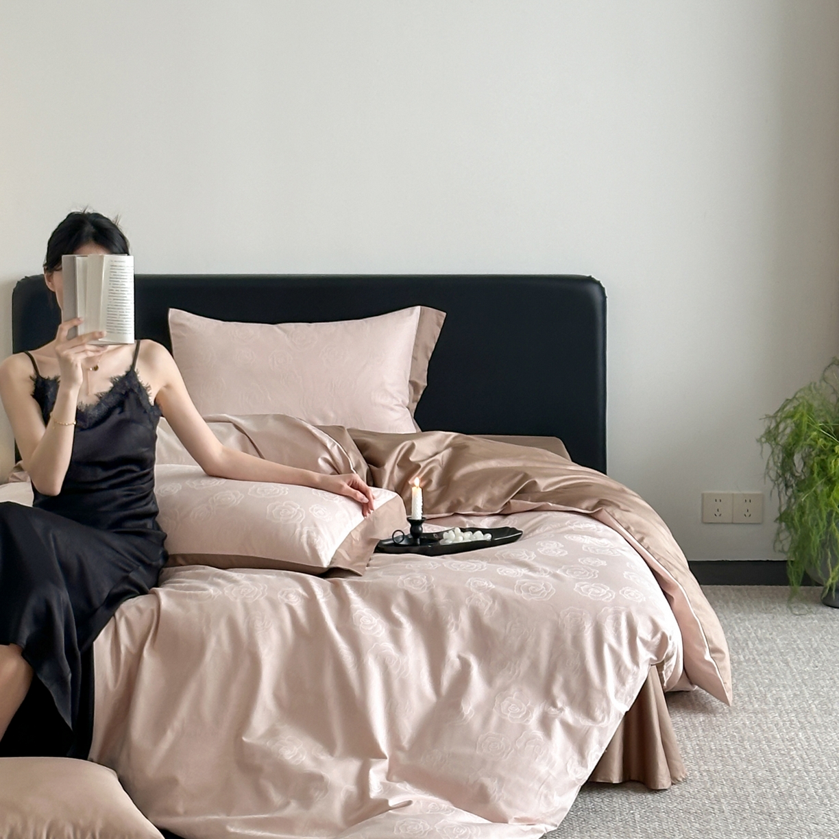 FORTWO家纺原创设计（FOR TWO家纺） 2026春夏新款60支全棉纯棉立体浮雕提花四件套 浪漫主义