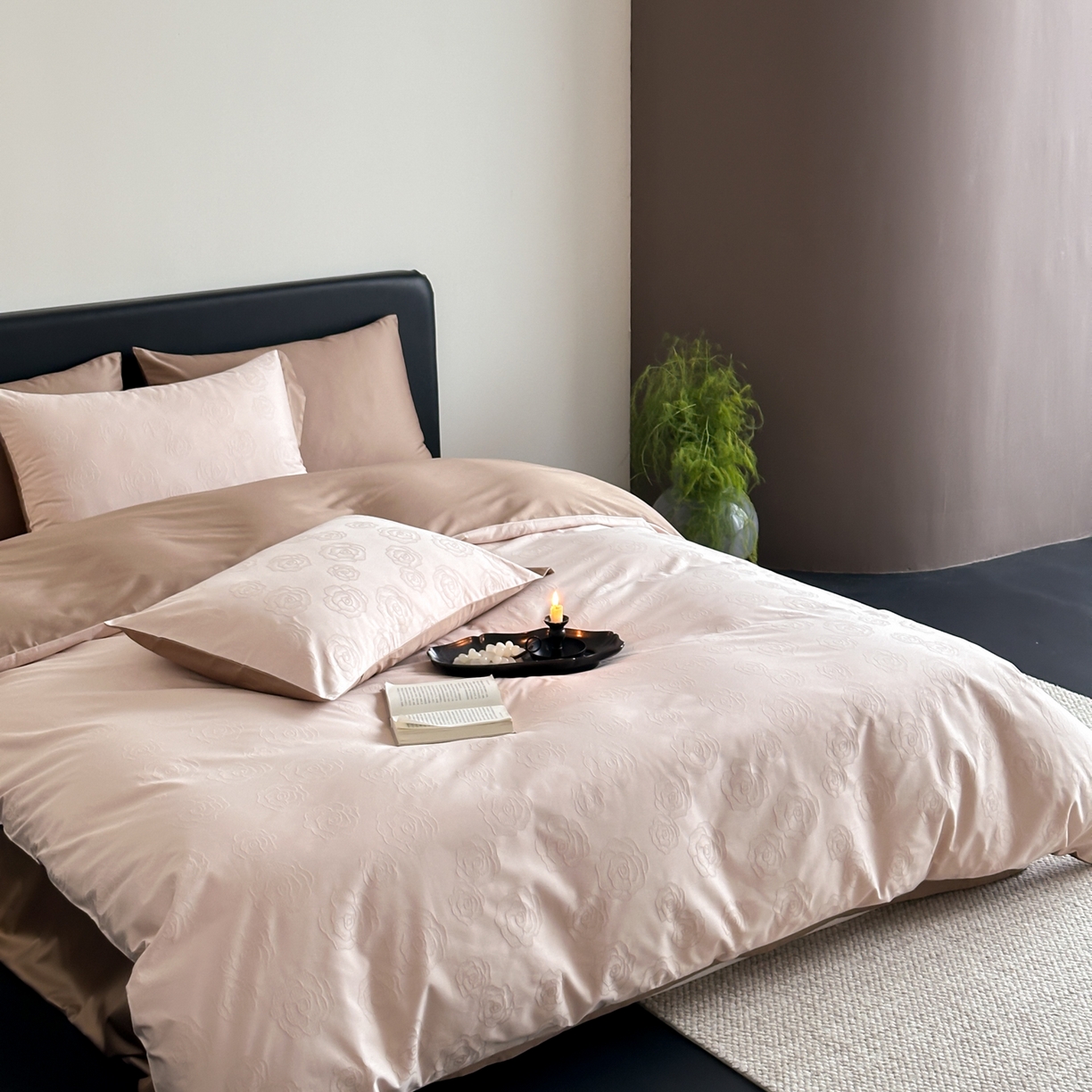 91家纺网 家纺一手货源 找家纺 FORTWO家纺原创设计（FOR TWO家纺） 2026春夏新款60支全棉纯棉立体浮雕提花四件套 浪漫主义