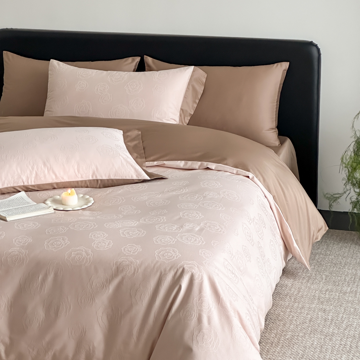 91家纺网 家纺一手货源 找家纺 FORTWO家纺原创设计（FOR TWO家纺） 2026春夏新款60支全棉纯棉立体浮雕提花四件套 浪漫主义