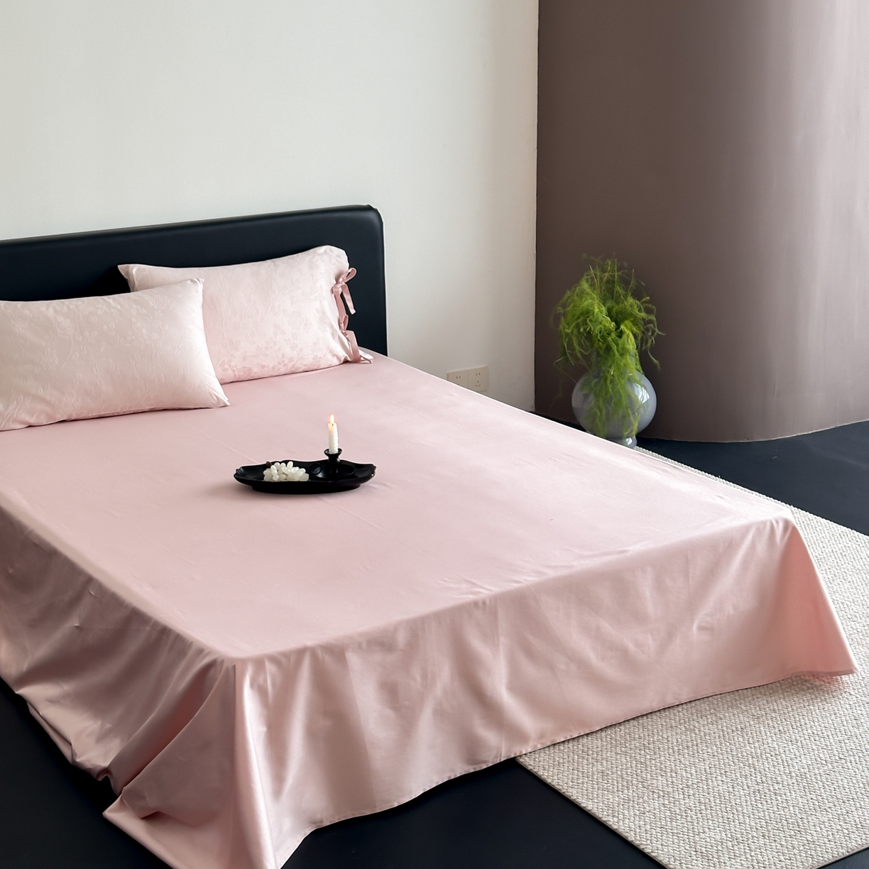 91家纺网 家纺一手货源 找家纺 FORTWO家纺原创设计（FOR TWO家纺） 2026春夏新款60支全棉纯棉立体浮雕提花四件套 小苍兰