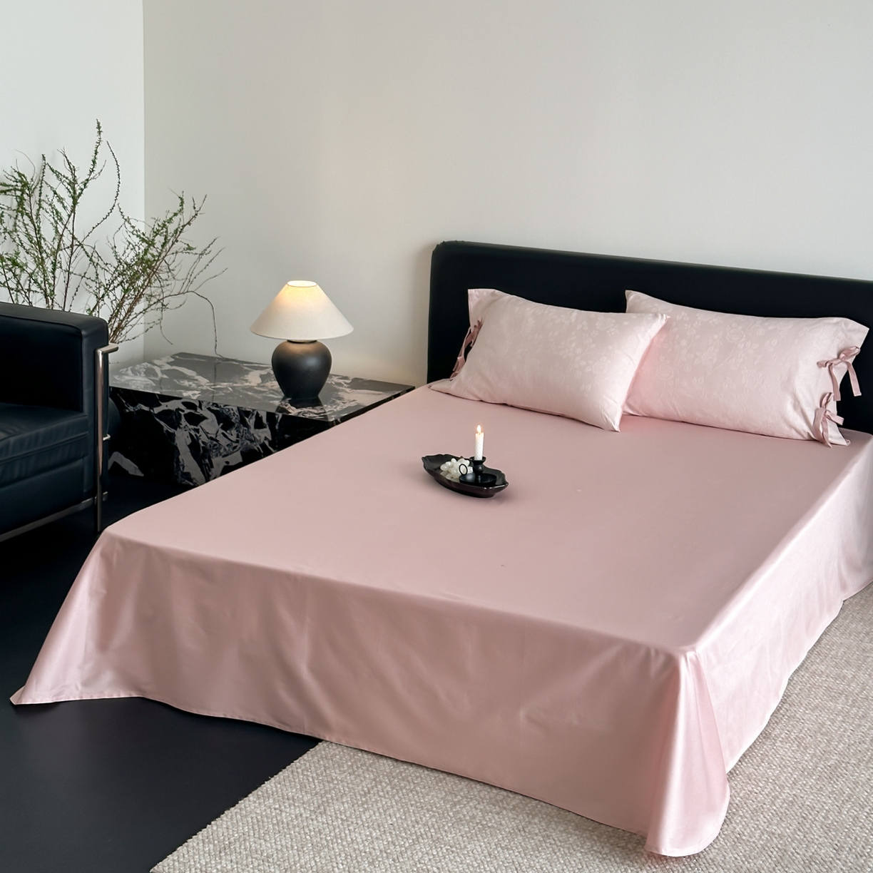 91家纺网 家纺一手货源 找家纺 FORTWO家纺原创设计（FOR TWO家纺） 2026春夏新款60支全棉纯棉立体浮雕提花四件套 小苍兰