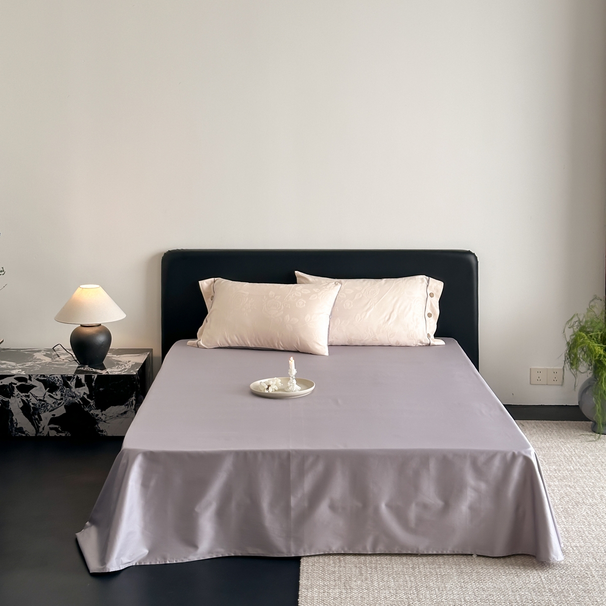 91家纺网 家纺一手货源 找家纺 FORTWO家纺原创设计（FOR TWO家纺） 2026春夏新款60支全棉纯棉立体浮雕提花四件套 屿花莳