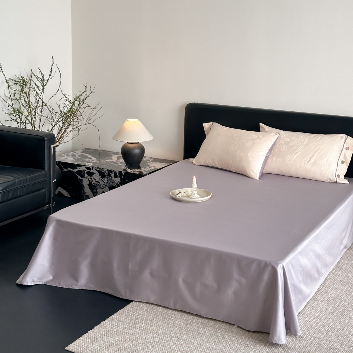 91家纺网 家纺一手货源 找家纺 FORTWO家纺原创设计（FOR TWO家纺） 2026春夏新款60支全棉纯棉立体浮雕提花四件套 屿花莳