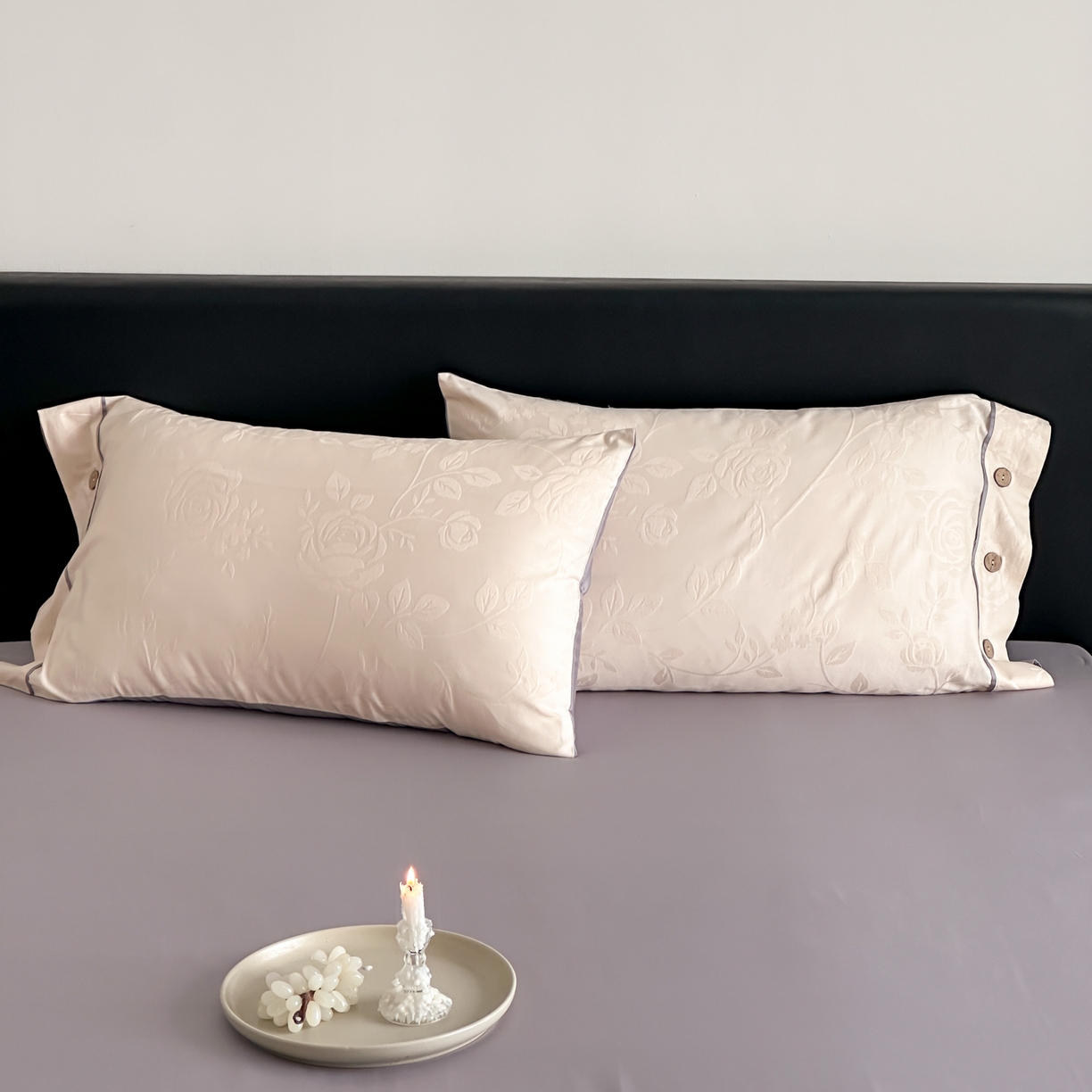 91家纺网 家纺一手货源 找家纺 FORTWO家纺原创设计（FOR TWO家纺） 2026春夏新款60支全棉纯棉立体浮雕提花四件套 屿花莳