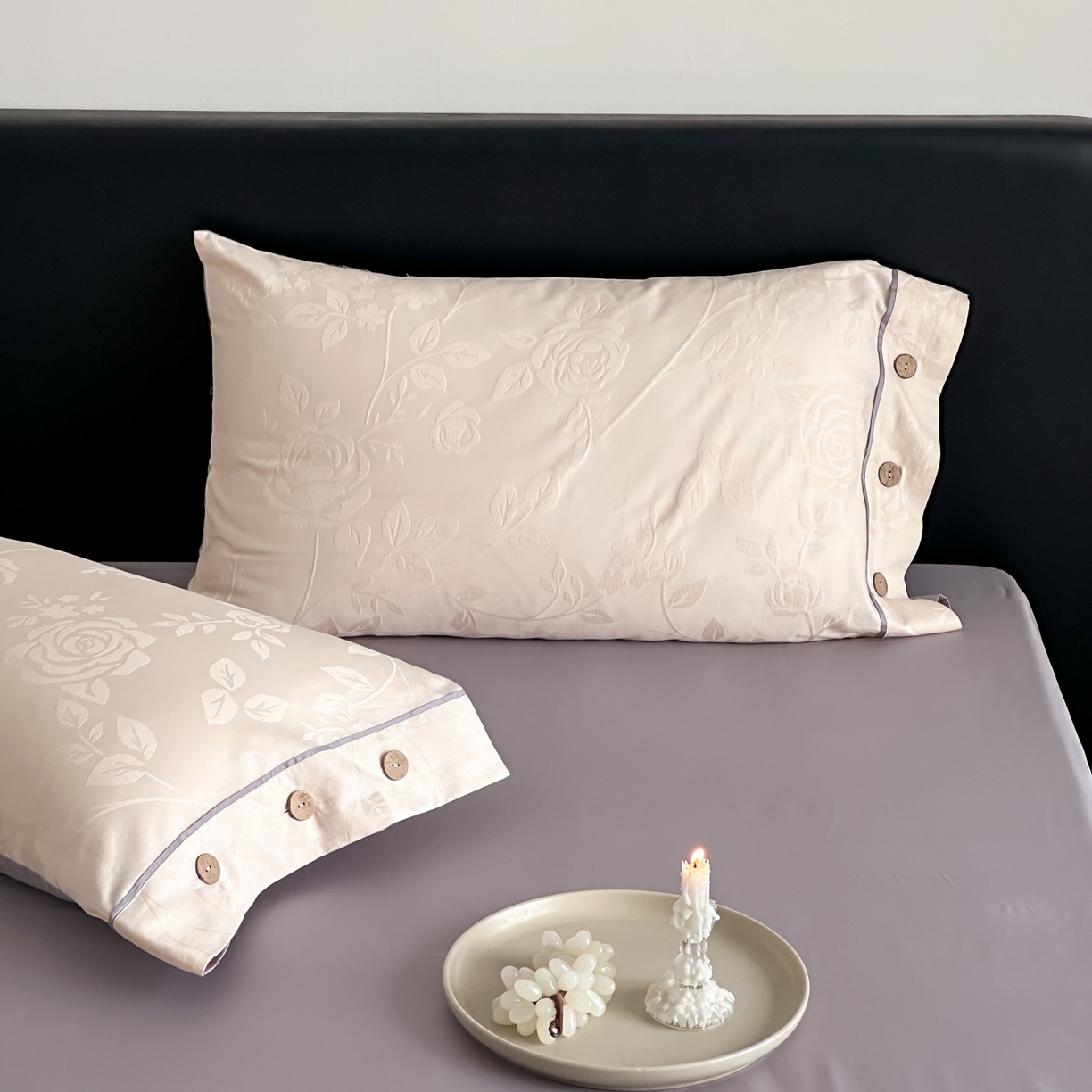 91家纺网 家纺一手货源 找家纺 FORTWO家纺原创设计（FOR TWO家纺） 2026春夏新款60支全棉纯棉立体浮雕提花四件套 屿花莳