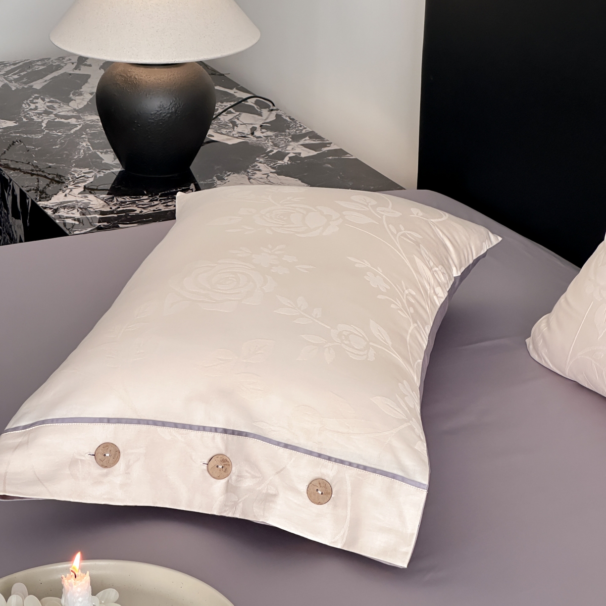 91家纺网 家纺一手货源 找家纺 FORTWO家纺原创设计（FOR TWO家纺） 2026春夏新款60支全棉纯棉立体浮雕提花四件套 屿花莳