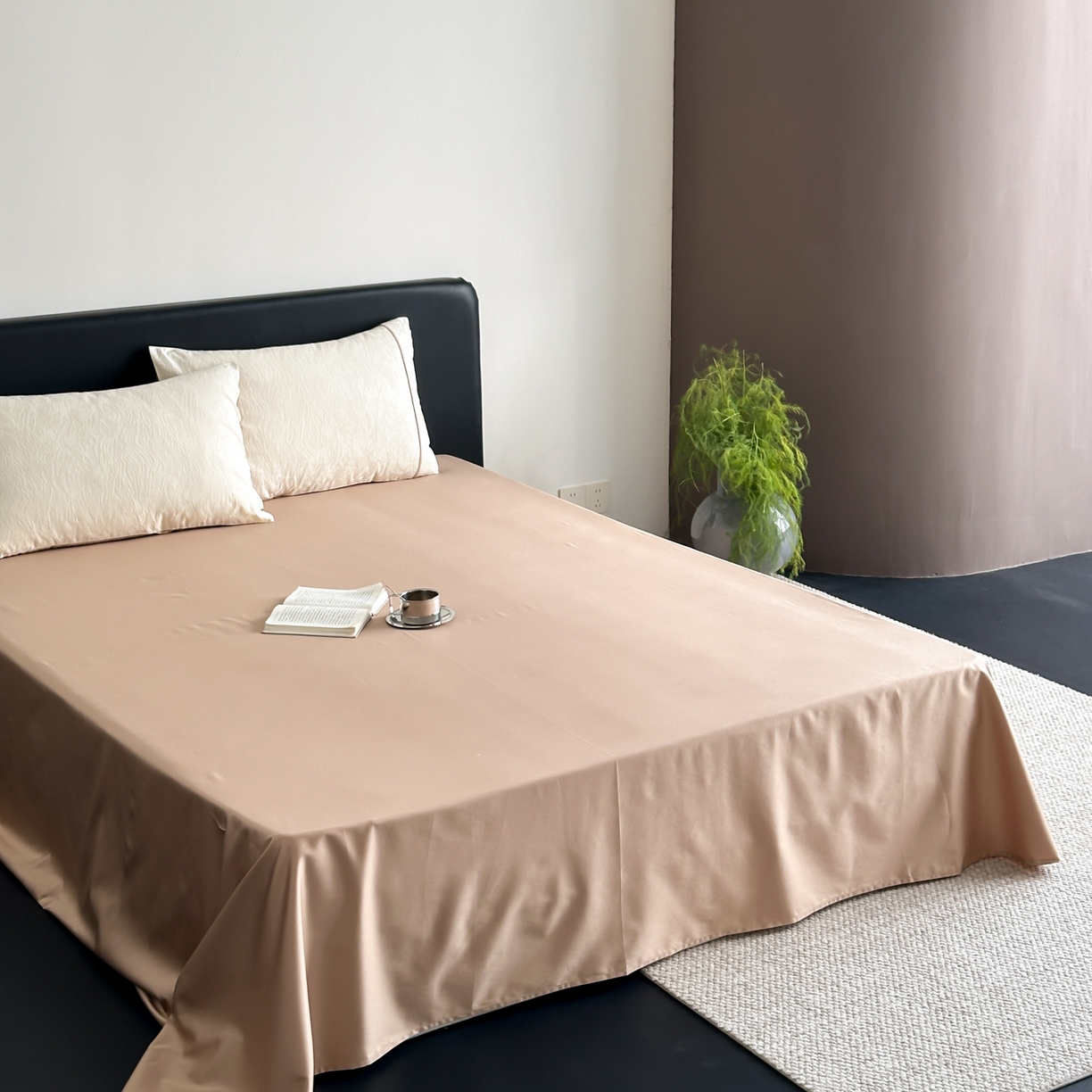 91家纺网 家纺一手货源 找家纺 FORTWO家纺原创设计（FOR TWO家纺） 2026春夏新款60支全棉纯棉立体浮雕提花四件套 云涧疏影