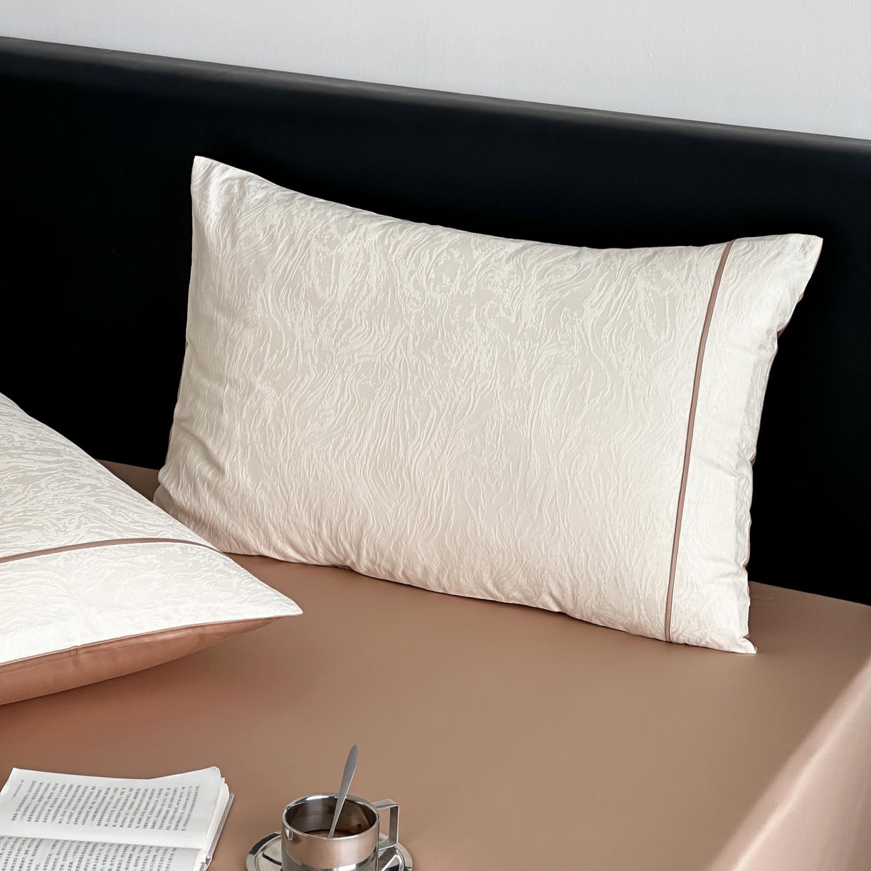 91家纺网 家纺一手货源 找家纺 FORTWO家纺原创设计（FOR TWO家纺） 2026春夏新款60支全棉纯棉立体浮雕提花四件套 云涧疏影