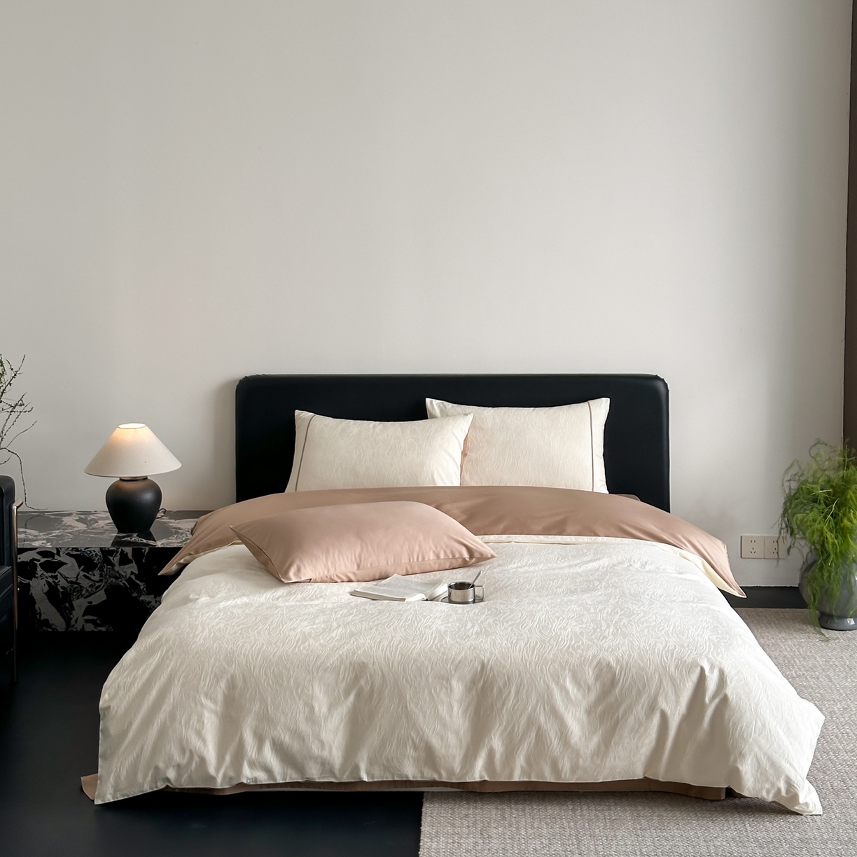 91家纺网 家纺一手货源 找家纺 FORTWO家纺原创设计（FOR TWO家纺） 2026春夏新款60支全棉纯棉立体浮雕提花四件套 云涧疏影