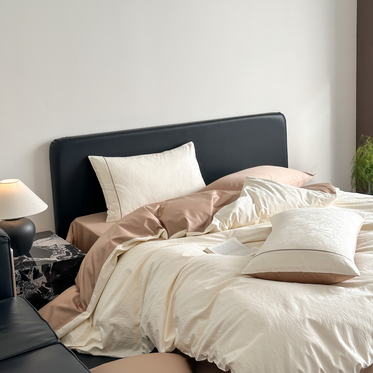 91家纺网 家纺一手货源 找家纺 FORTWO家纺原创设计（FOR TWO家纺） 2026春夏新款60支全棉纯棉立体浮雕提花四件套 云涧疏影