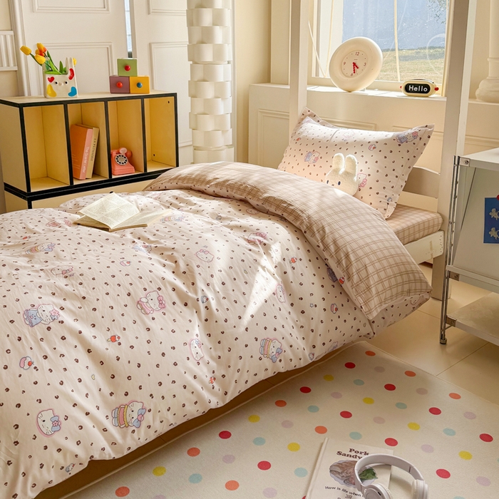 91家纺网 家纺一手货源 找家纺 简冠家纺 2025新款全棉学生三件套宿舍三件套纯棉学生床垫羽丝绒被子被芯 贝贝莉亚 黄