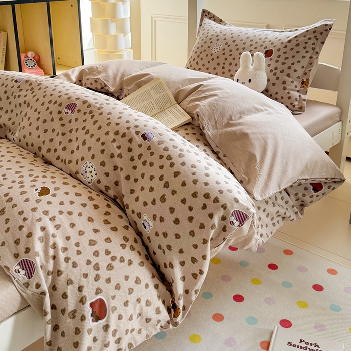 91家纺网 家纺一手货源 找家纺 简冠家纺 2025新款全棉学生三件套宿舍三件套纯棉学生床垫羽丝绒被子被芯 初享时光-咖