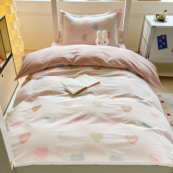 91家纺网 家纺一手货源 找家纺 简冠家纺 2025新款全棉学生三件套宿舍三件套纯棉学生床垫羽丝绒被子被芯 初心 粉