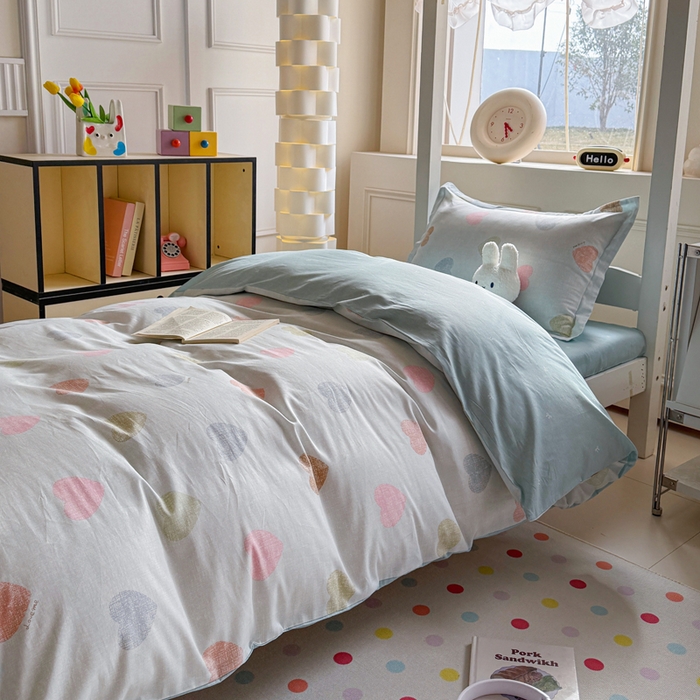 91家纺网 家纺一手货源 找家纺 简冠家纺 2025新款全棉学生三件套宿舍三件套纯棉学生床垫羽丝绒被子被芯 初心 绿