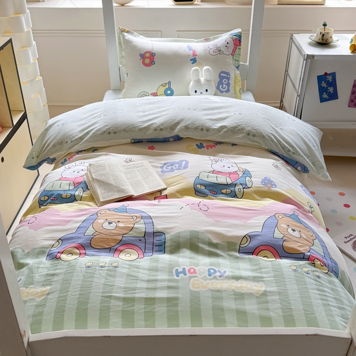 91家纺网 家纺一手货源 找家纺 简冠家纺 2025新款全棉学生三件套宿舍三件套纯棉学生床垫羽丝绒被子被芯 快乐动物城