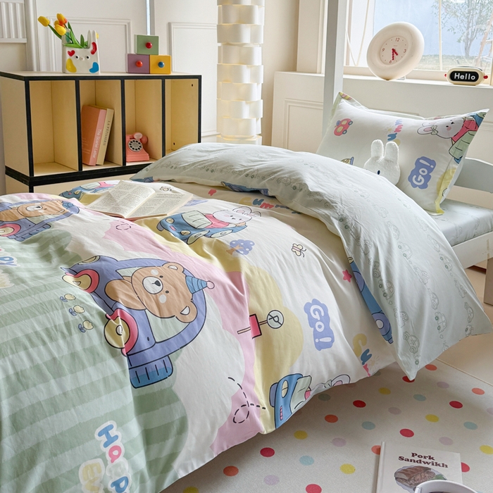 91家纺网 家纺一手货源 找家纺 简冠家纺 2025新款全棉学生三件套宿舍三件套纯棉学生床垫羽丝绒被子被芯 快乐动物城