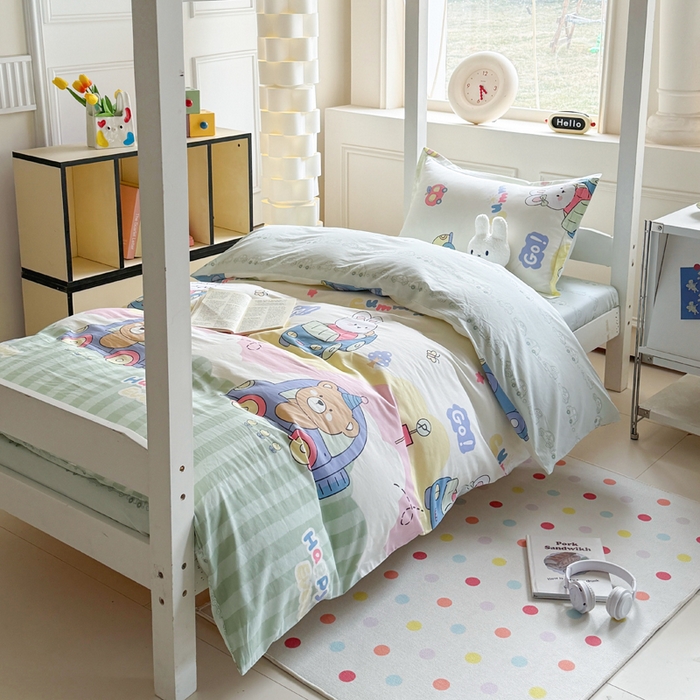 91家纺网 家纺一手货源 找家纺 简冠家纺 2025新款全棉学生三件套宿舍三件套纯棉学生床垫羽丝绒被子被芯 快乐动物城