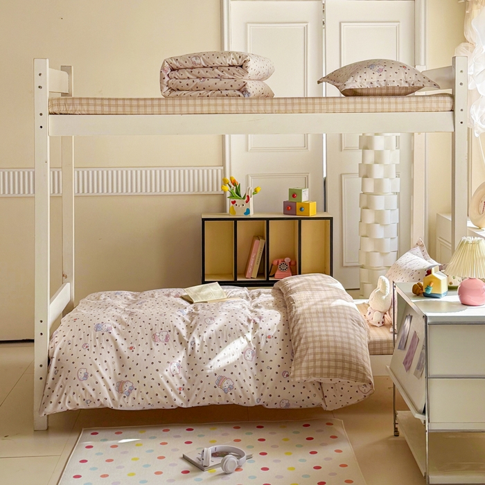 91家纺网 家纺一手货源 找家纺 简冠家纺 2025新款全棉学生宿舍三四件套床笠款 贝贝莉亚 黄