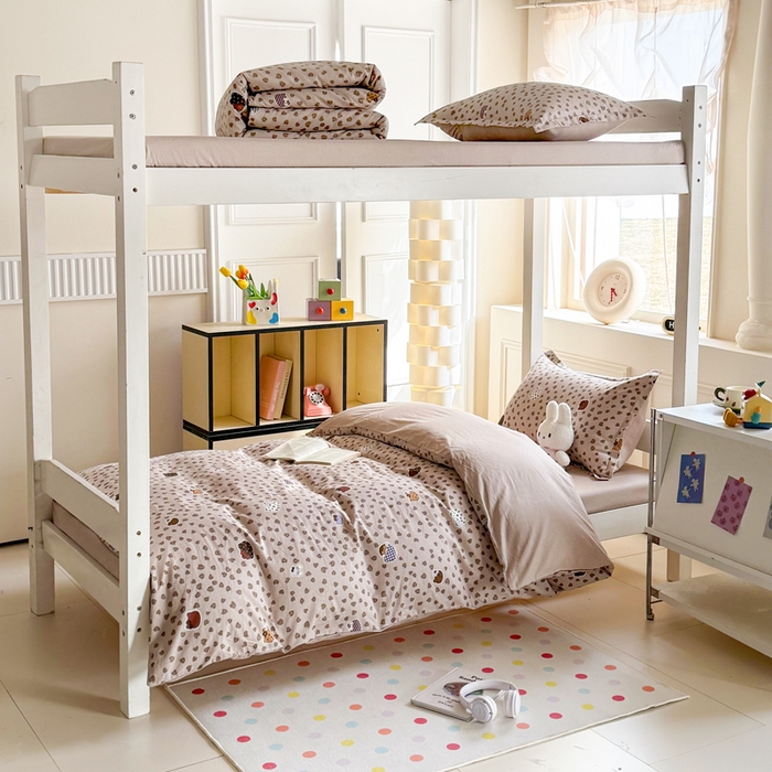 91家纺网 家纺一手货源 找家纺 简冠家纺 2025新款全棉学生宿舍三四件套床笠款 初享时光-咖