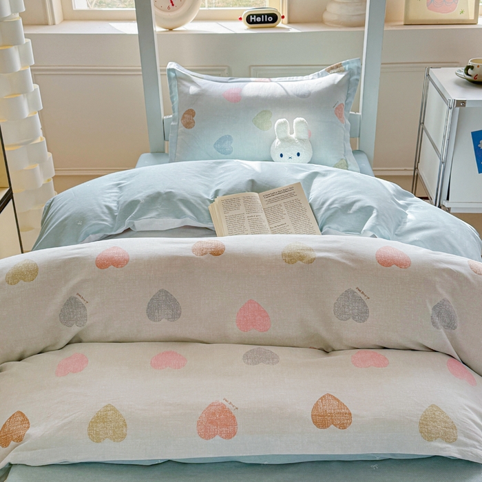 91家纺网 家纺一手货源 找家纺 简冠家纺 2025新款全棉学生宿舍三四件套床笠款 初心 绿