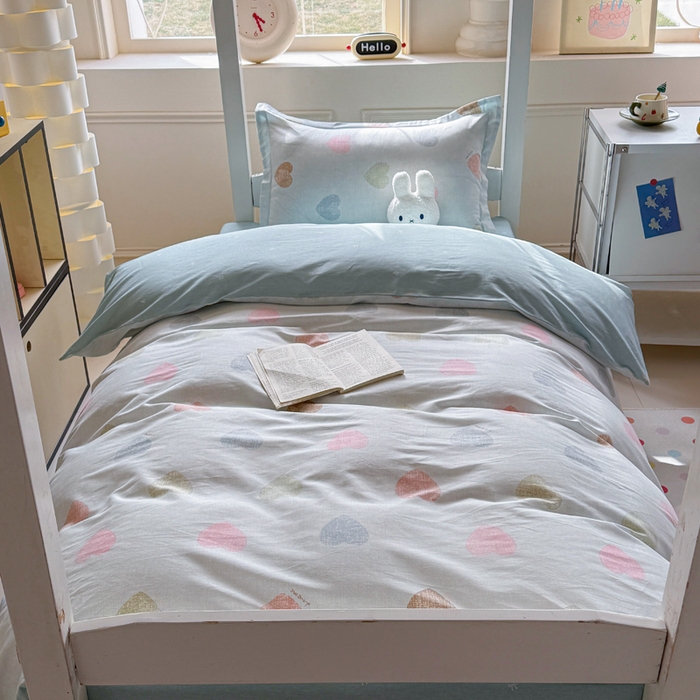 91家纺网 家纺一手货源 找家纺 简冠家纺 2025新款全棉学生宿舍三四件套床笠款 初心 绿