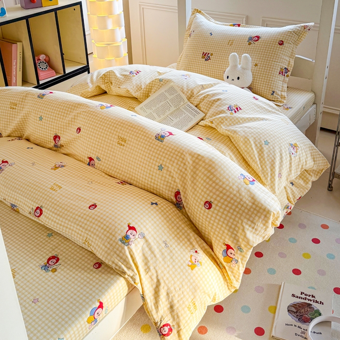 简冠家纺 2025新款全棉学生宿舍三四件套床笠款 精灵王国