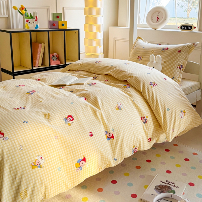 91家纺网 家纺一手货源 找家纺 简冠家纺 2025新款全棉学生宿舍三四件套床笠款 精灵王国