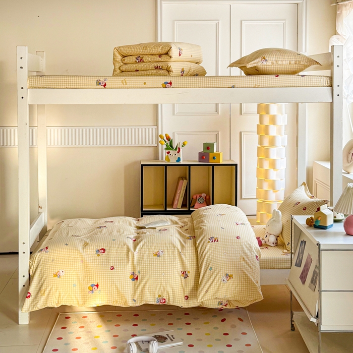 91家纺网 家纺一手货源 找家纺 简冠家纺 2025新款全棉学生宿舍三四件套床笠款 精灵王国