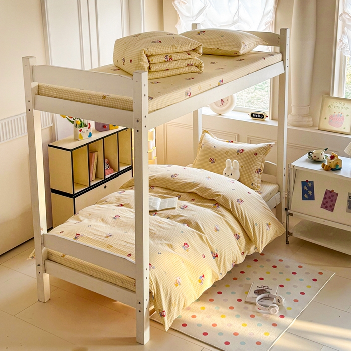 91家纺网 家纺一手货源 找家纺 简冠家纺 2025新款全棉学生宿舍三四件套床笠款 精灵王国