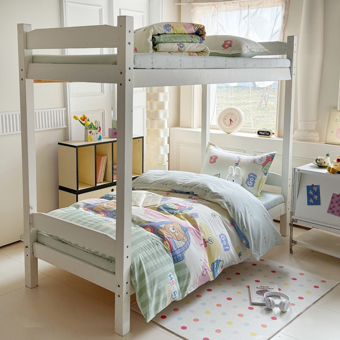 91家纺网 家纺一手货源 找家纺 简冠家纺 2025新款全棉学生宿舍三四件套床笠款 快乐动物城