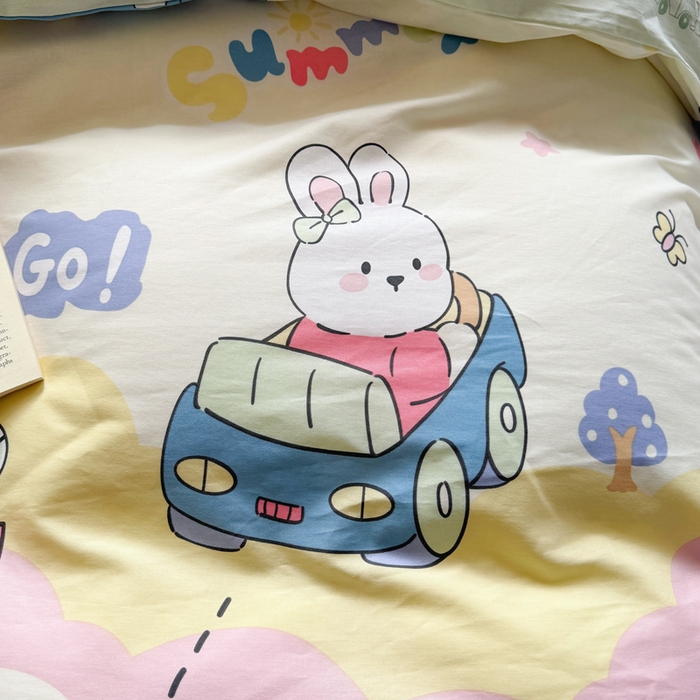 91家纺网 家纺一手货源 找家纺 简冠家纺 2025新款全棉学生宿舍三四件套床笠款 快乐动物城