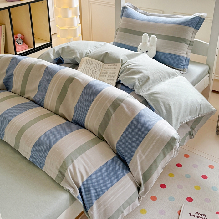 简冠家纺 2025新款全棉学生宿舍三四件套床笠款 生活日记