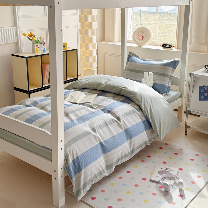 91家纺网 家纺一手货源 找家纺 简冠家纺 2025新款全棉学生宿舍三四件套床笠款 生活日记