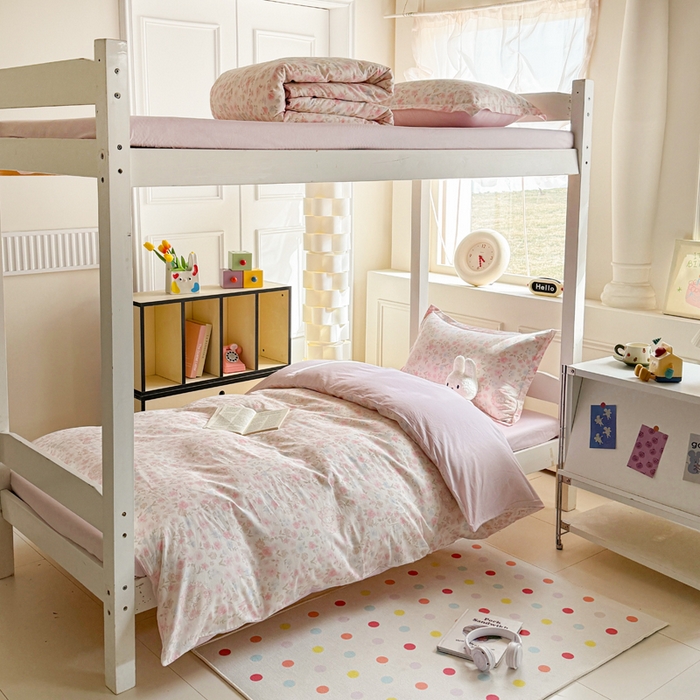 91家纺网 家纺一手货源 找家纺 简冠家纺 2025新款全棉学生宿舍三四件套床笠款 碎花拾影