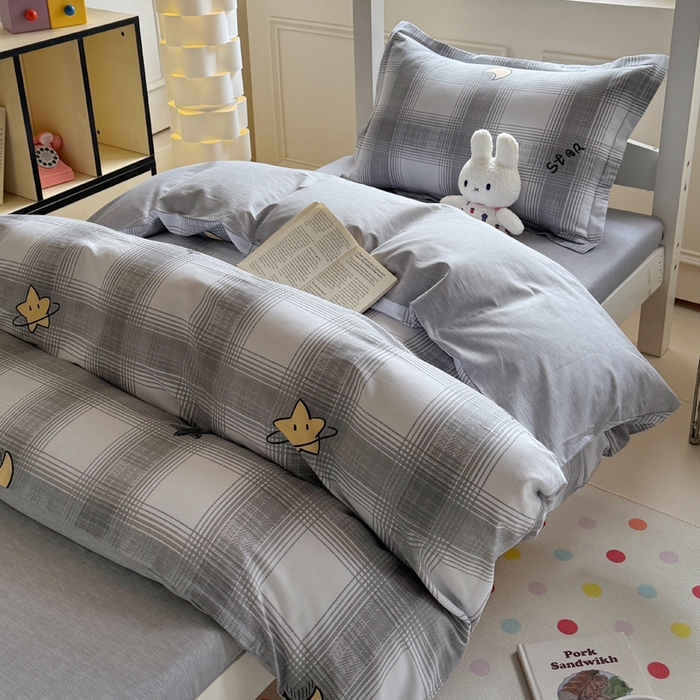 简冠家纺 2025新款全棉学生宿舍三四件套床笠款 星空印记