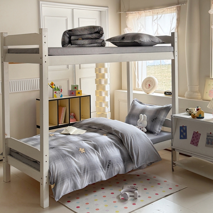 91家纺网 家纺一手货源 找家纺 简冠家纺 2025新款全棉学生宿舍三四件套床笠款 星空印记