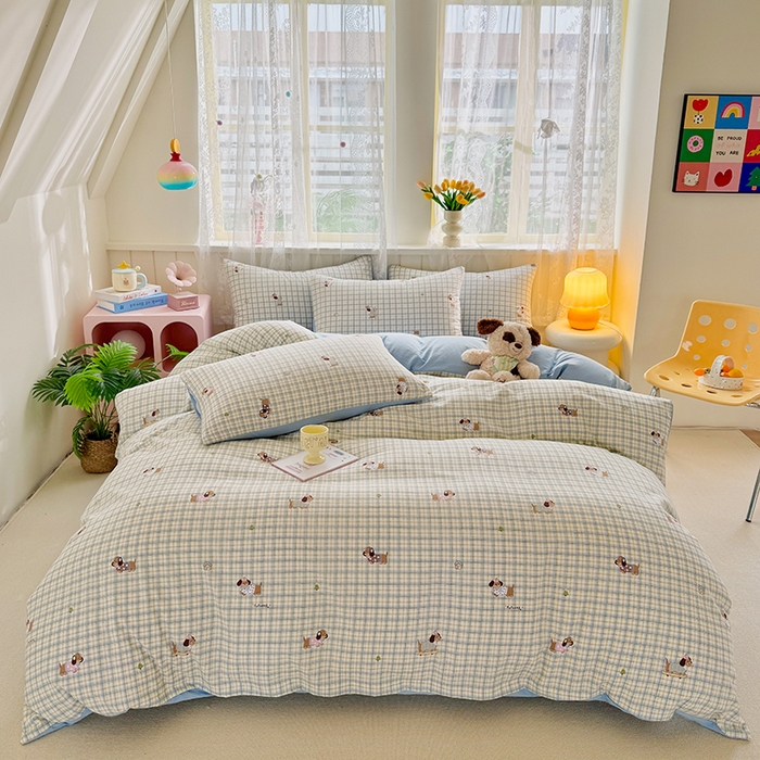 91家纺网 家纺一手货源 找家纺 （总）简冠家纺 2026新款仿棉水洗棉四件套