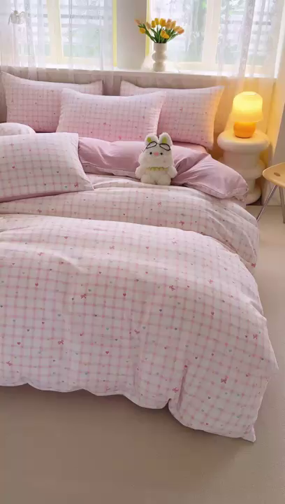 91家纺网 家纺一手货源 找家纺 （总）简冠家纺 2026新款仿棉水洗棉四件套