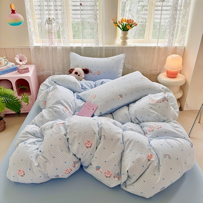 91家纺网 家纺一手货源 找家纺 简冠家纺 2026新款仿棉水洗棉四件套 宝贝乐园