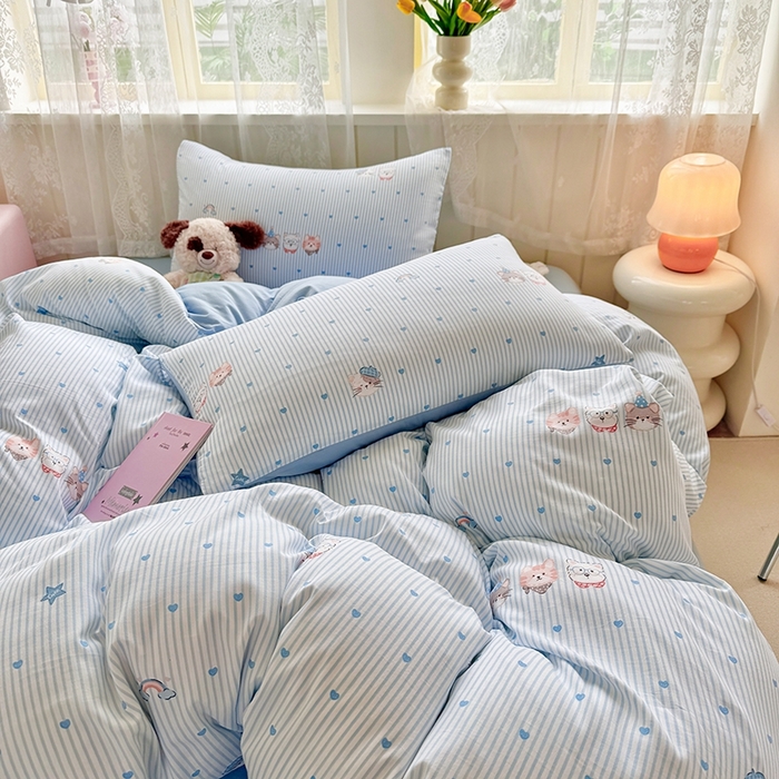 91家纺网 家纺一手货源 找家纺 简冠家纺 2026新款仿棉水洗棉四件套 宝贝乐园